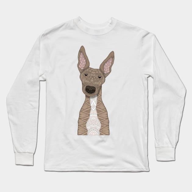 Cute fawn greyhound with white belly Long Sleeve T-Shirt by ArtLovePassion